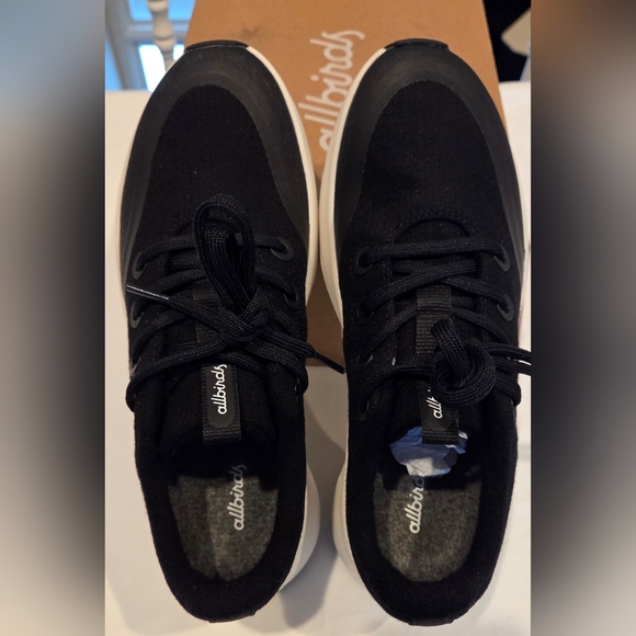 Allbirds Black and White Runner Protect Sneakers - Picture 2 of 7